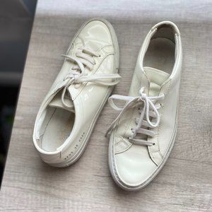 patent leather white sneakers